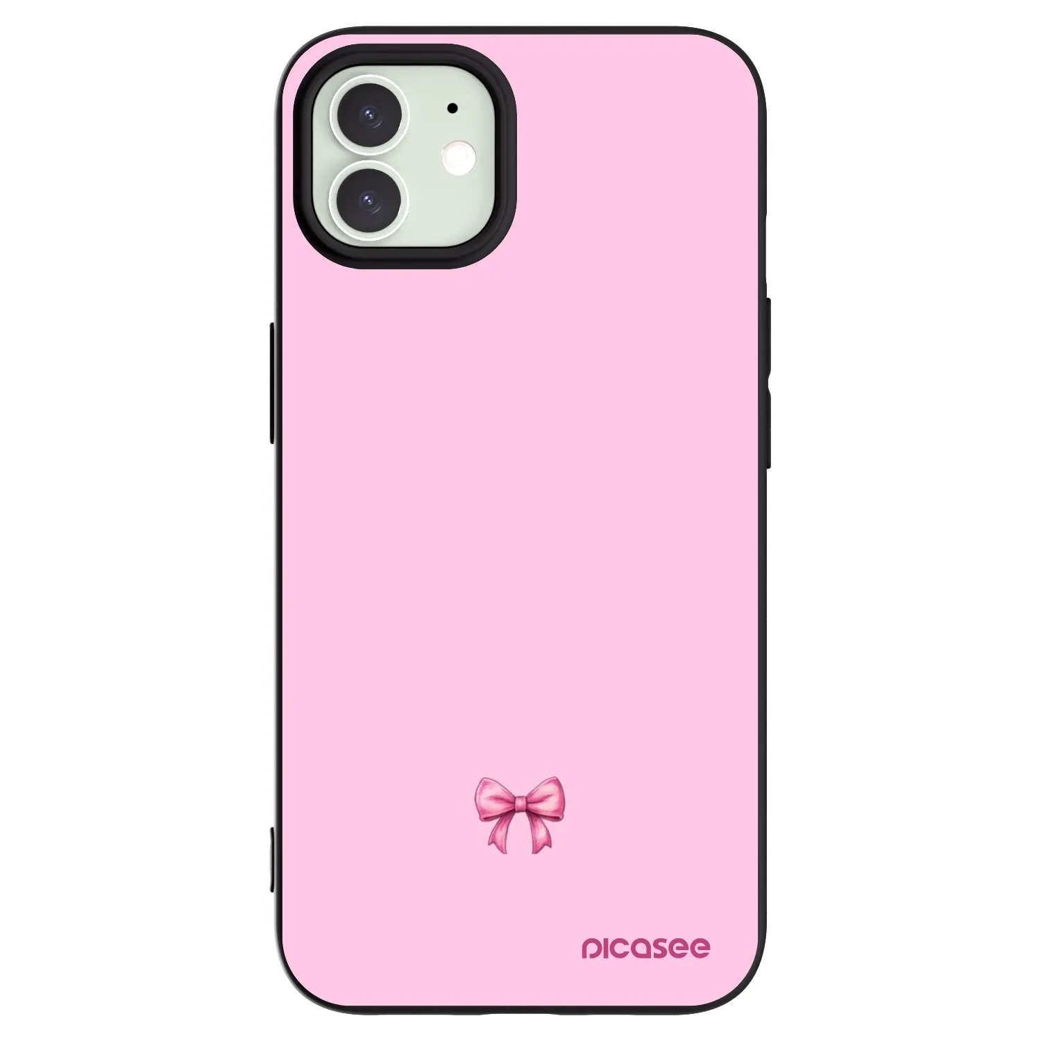 Picasee Apple iPhone 12 Hülle - Schwarzes Silikon - Blush bow