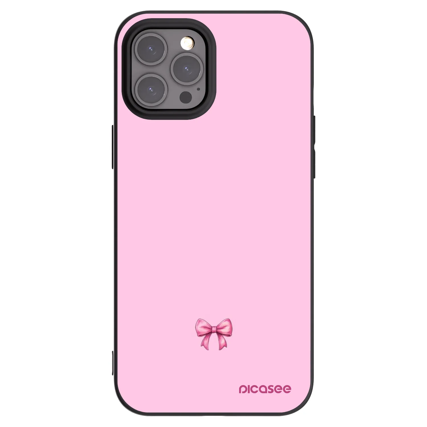 Picasee Apple iPhone 12 Pro Max Hülle - Schwarzes Silikon - Blush bow