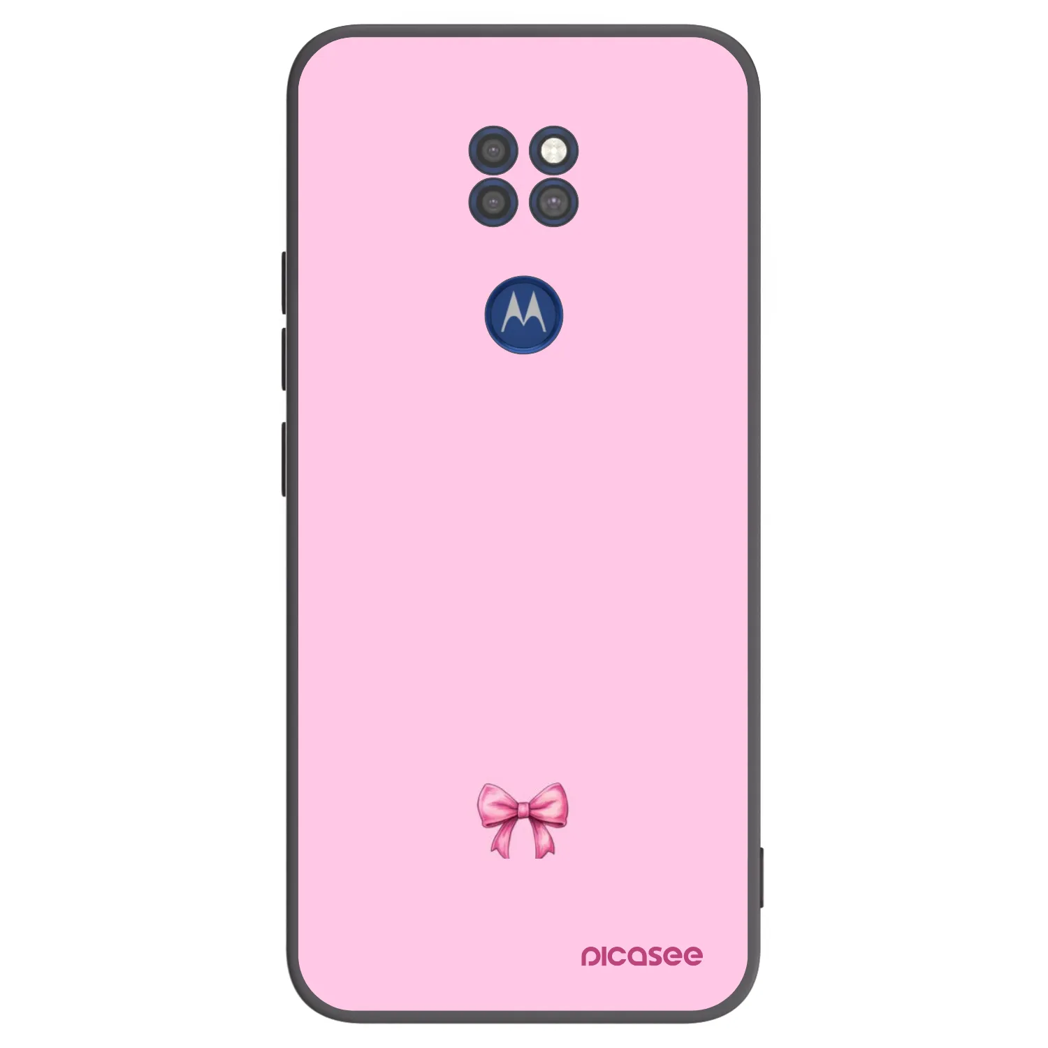 Picasee Motorola Moto G9 Play Hülle - Schwarzes Silikon - Blush bow