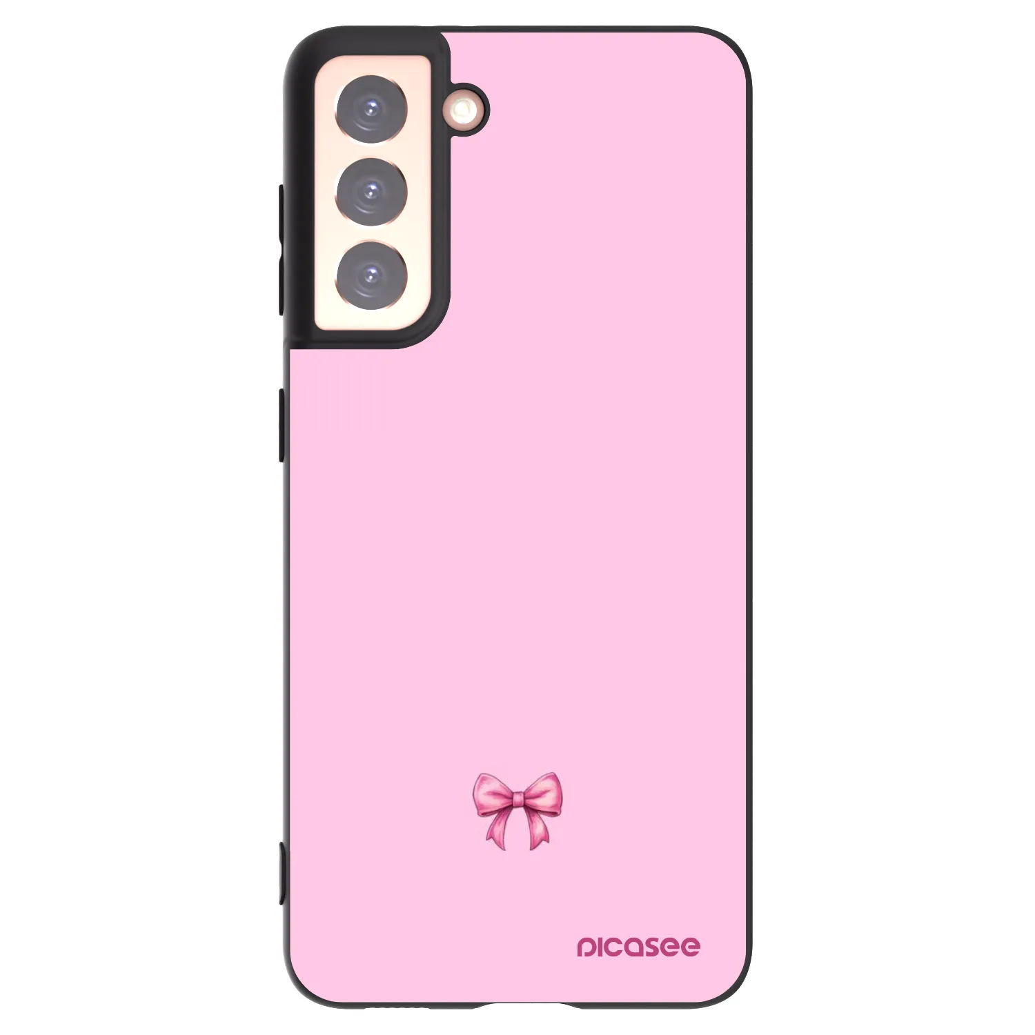 Picasee Samsung Galaxy S21 5G G991B Hülle - Schwarzes Silikon - Blush bow