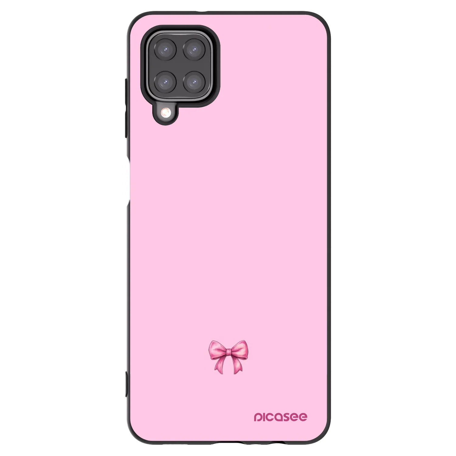 Picasee Samsung Galaxy A12 A125F Hülle - Schwarzes Silikon - Blush bow