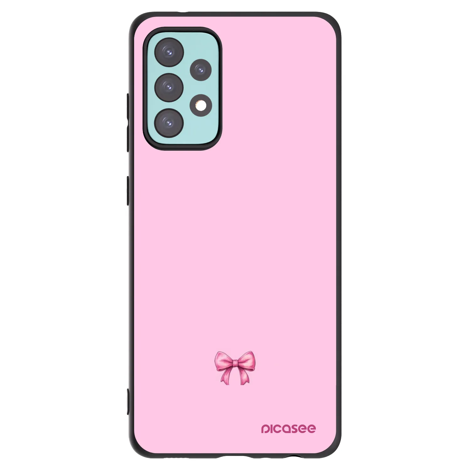 Picasee Samsung Galaxy A72 A725F Hülle - Schwarzes Silikon - Blush bow