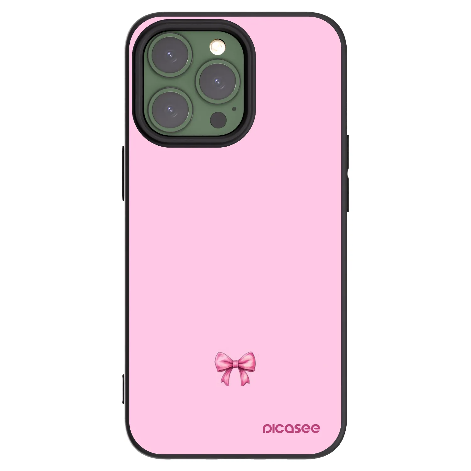 Picasee Apple iPhone 13 Pro Hülle - Schwarzes Silikon - Blush bow