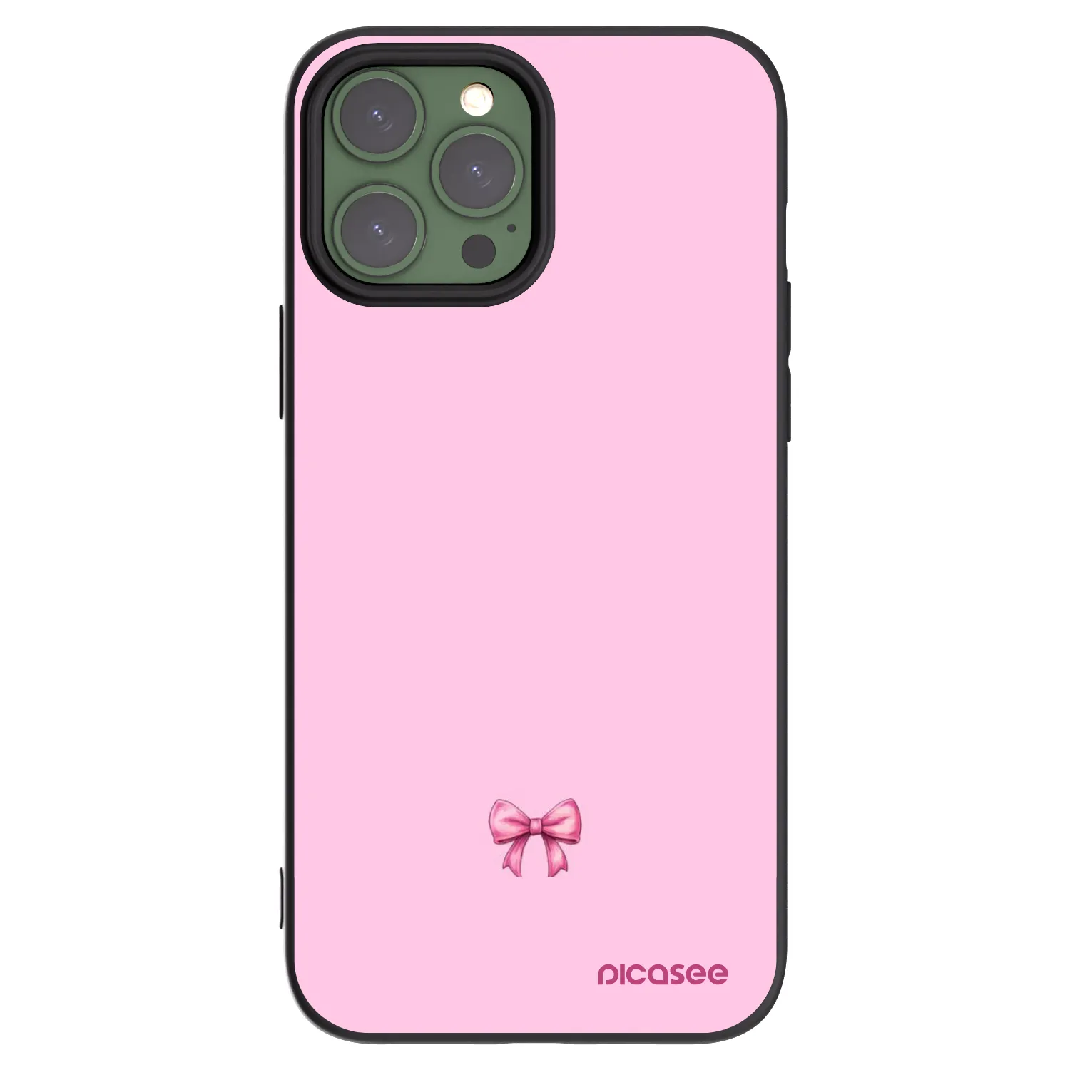 Picasee Apple iPhone 13 Pro Max Hülle - Schwarzes Silikon - Blush bow