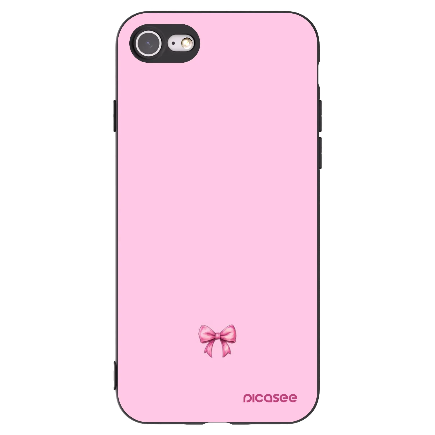 Picasee Apple iPhone SE 2022 Hülle - Schwarzes Silikon - Blush bow