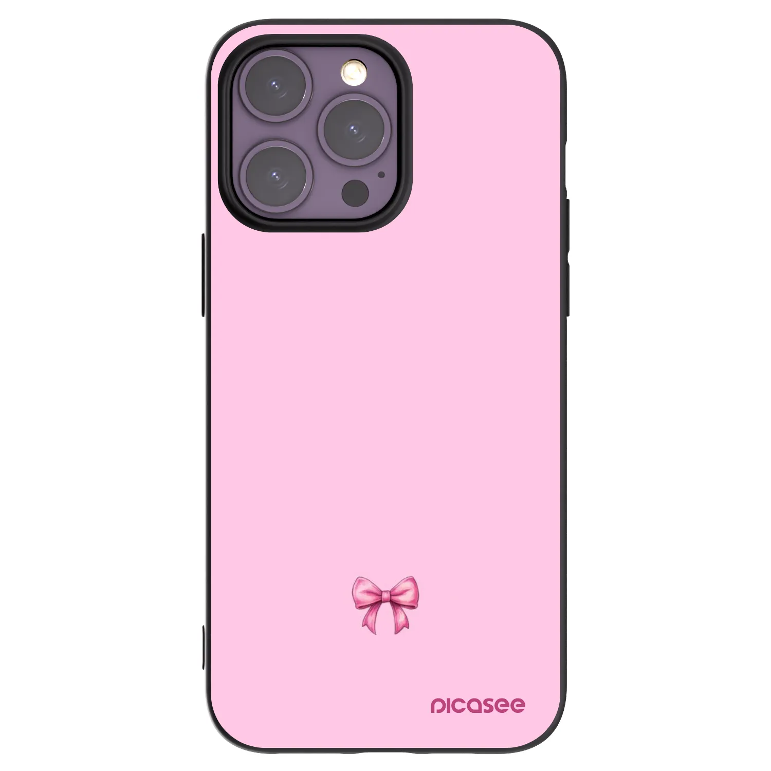 Picasee Apple iPhone 14 Pro Max Hülle - Schwarzes Silikon - Blush bow