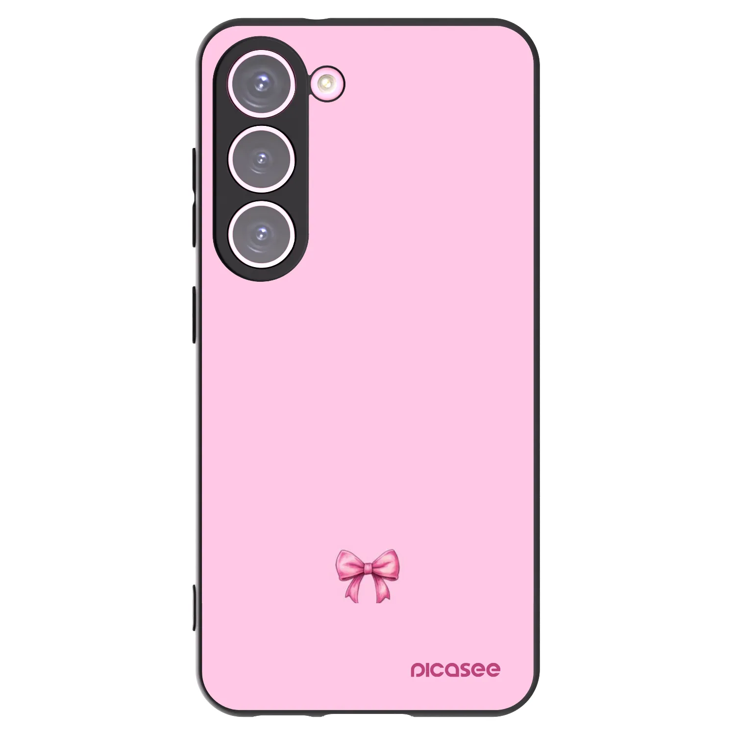 Picasee Samsung Galaxy S23 5G Hülle - Schwarzes Silikon - Blush bow