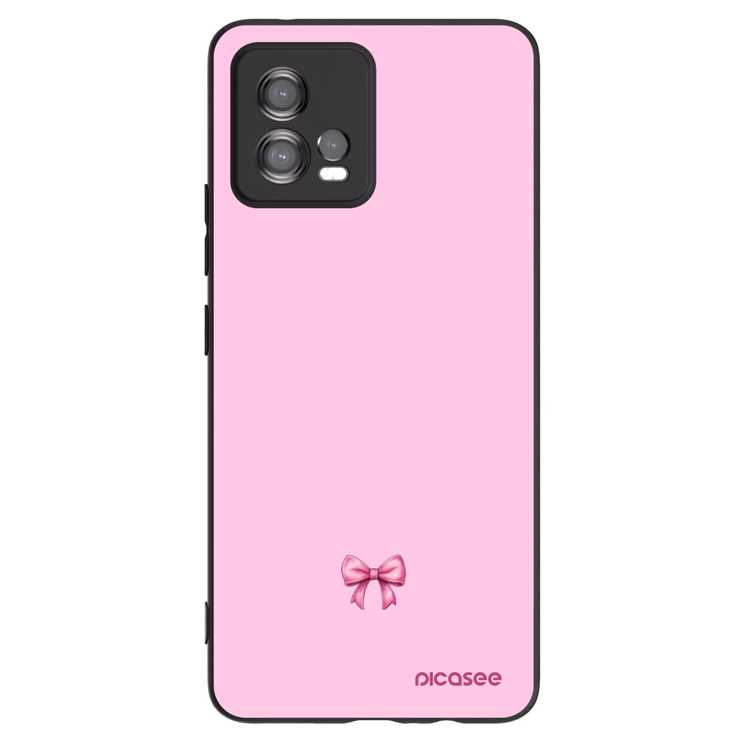Picasee Motorola Moto G72 Hülle - Schwarzes Silikon - Blush bow
