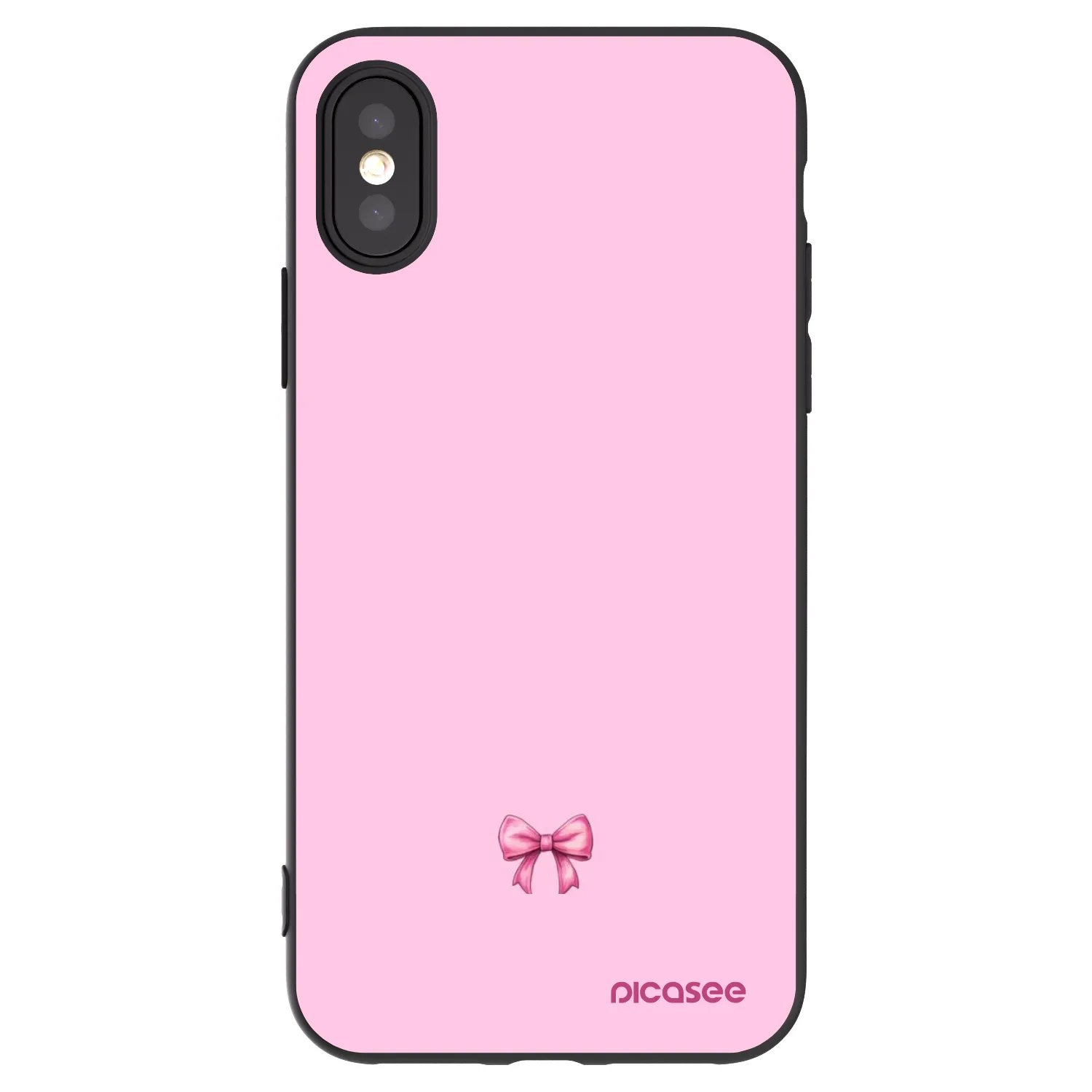Picasee Apple iPhone X/XS Hülle - Schwarzes Silikon - Blush bow