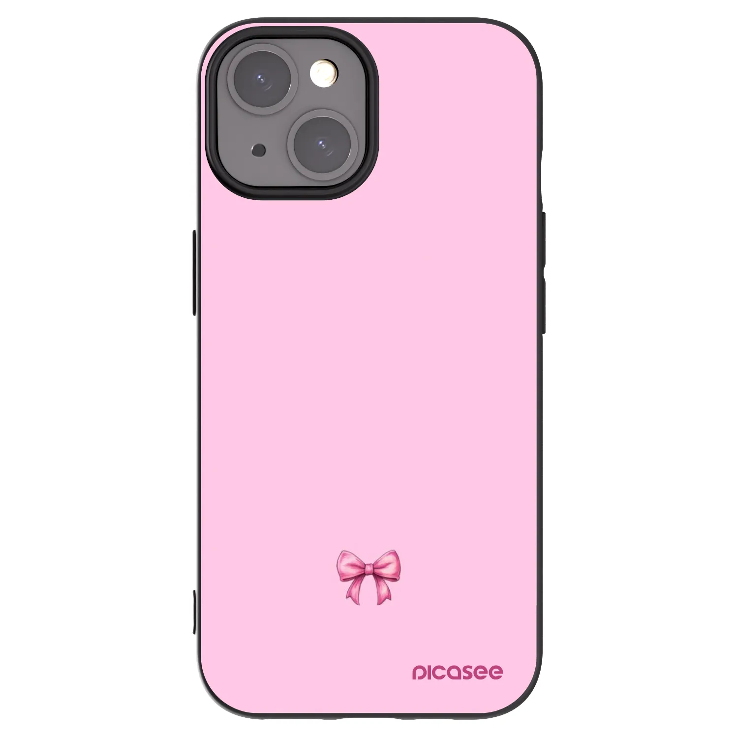 Picasee Apple iPhone 15 Hülle - Schwarzes Silikon - Blush bow