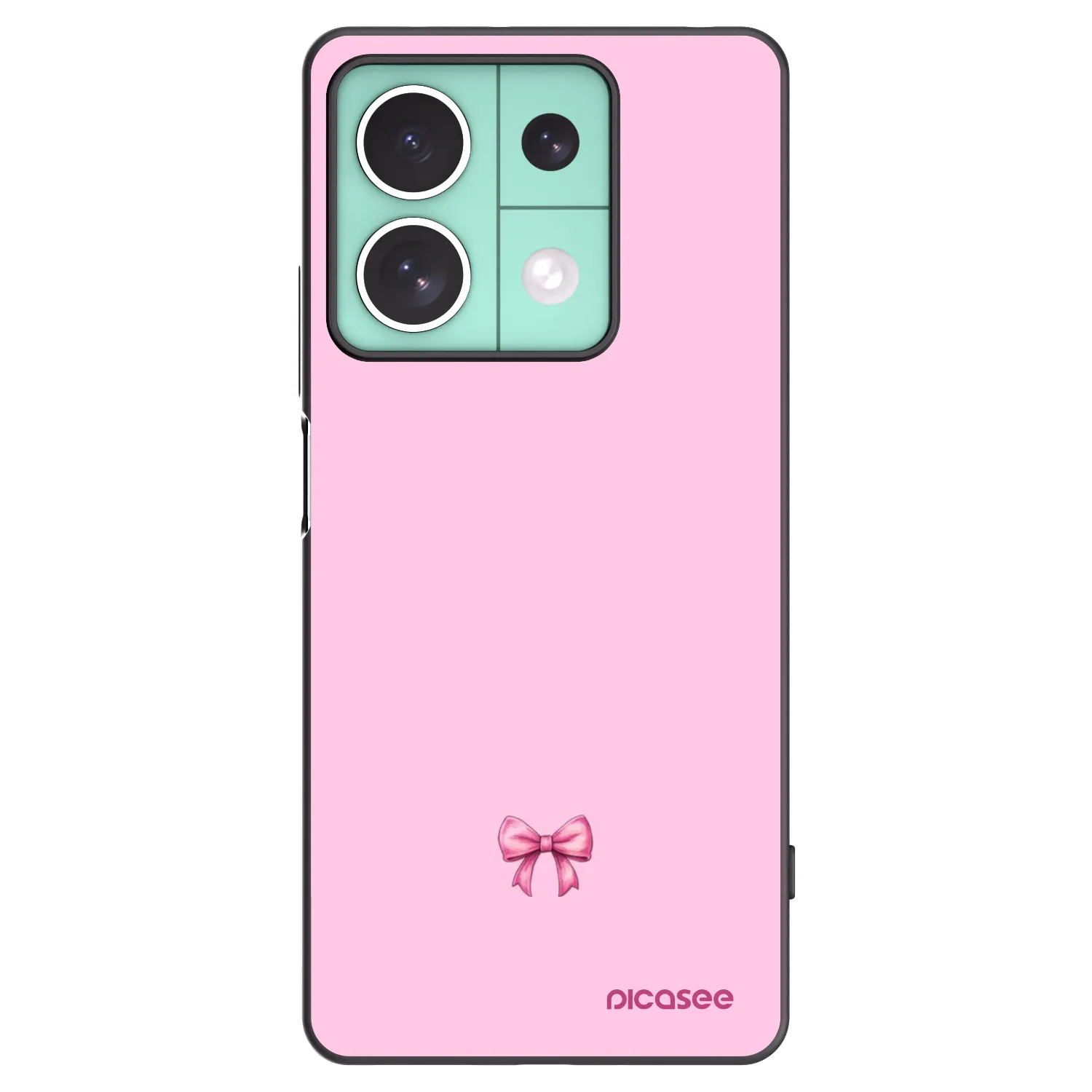 Picasee Xiaomi Redmi Note 13 5G Hülle - Schwarzes Silikon - Blush bow