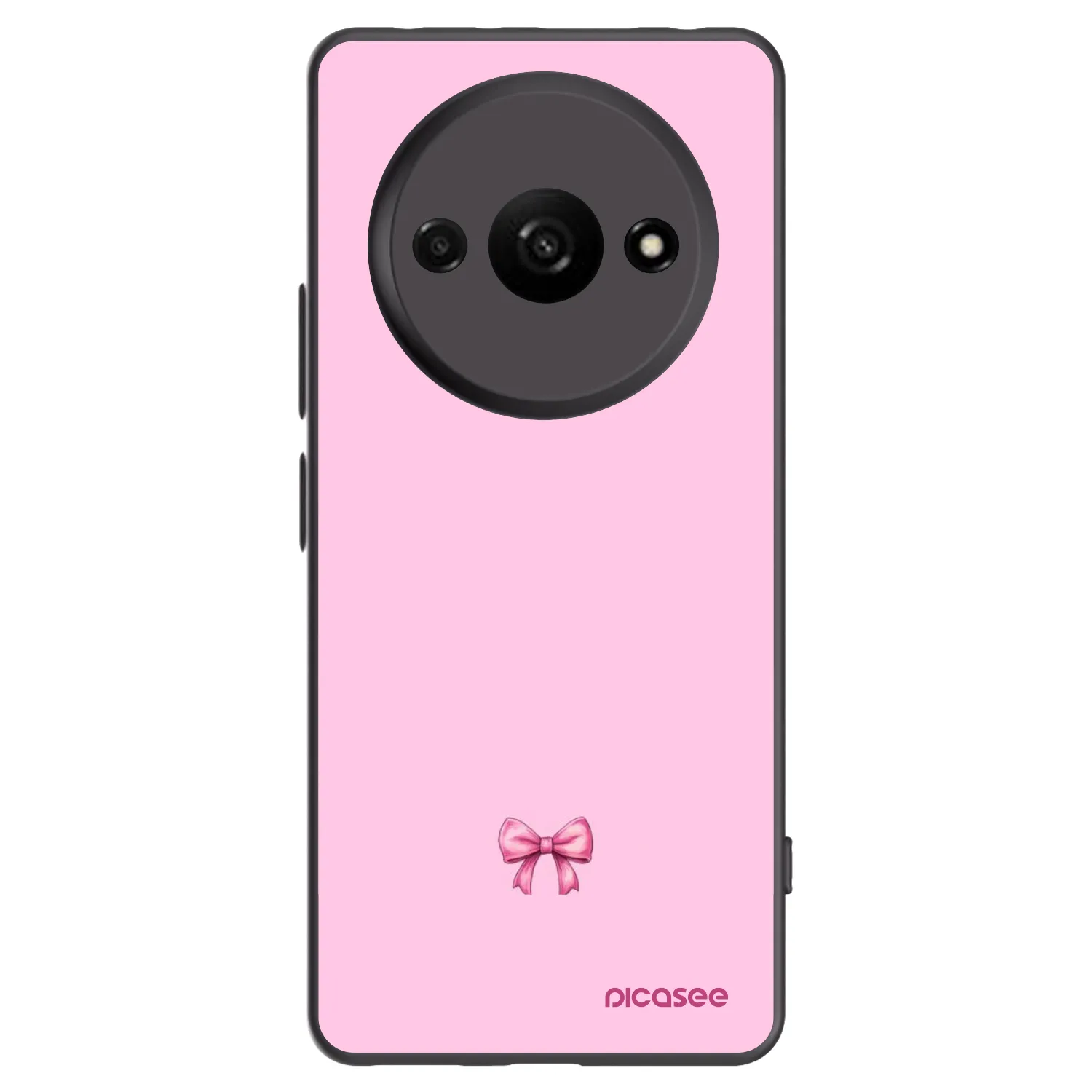 Picasee Xiaomi Redmi A3 Hülle - Schwarzes Silikon - Blush bow