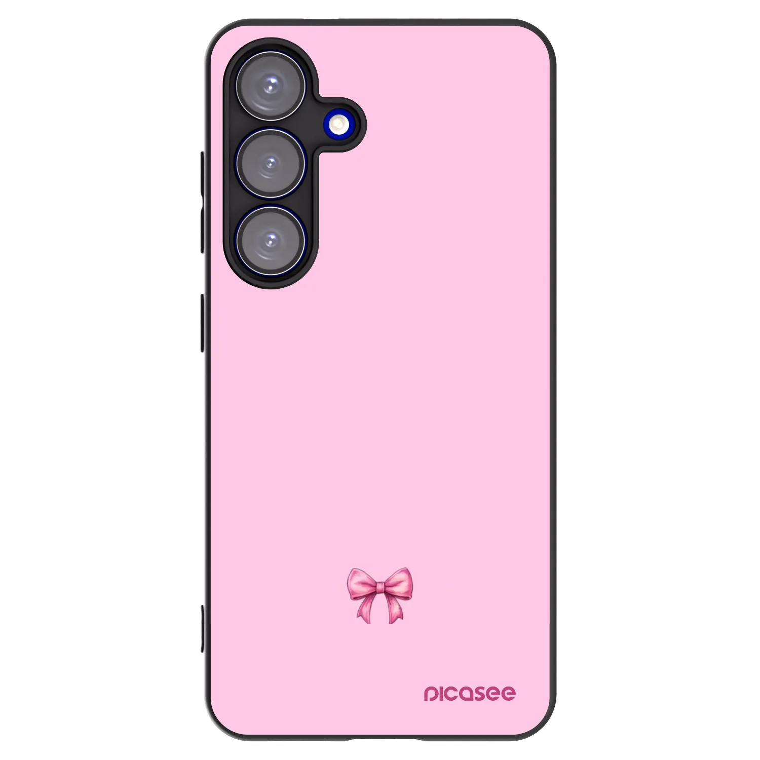 Picasee Samsung Galaxy S25 5G Hülle - Schwarzes Silikon - Blush bow