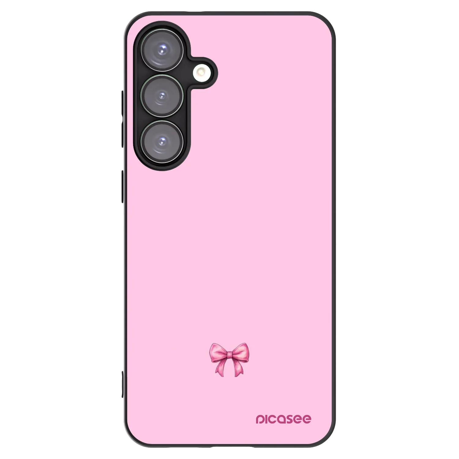 Picasee Samsung Galaxy S25+ 5G Hülle - Schwarzes Silikon - Blush bow
