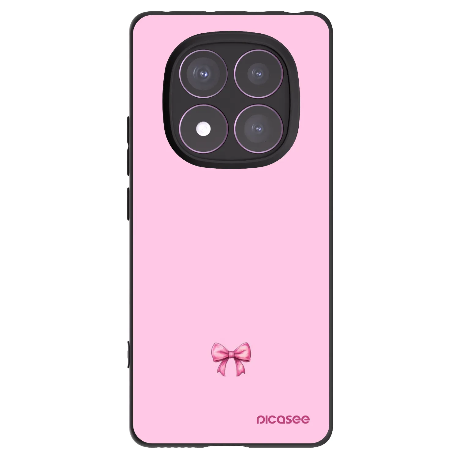 Picasee Xiaomi Redmi Note 14 Pro 4G Hülle - Schwarzes Silikon - Blush bow