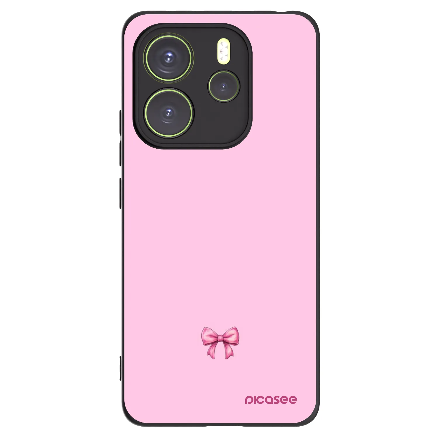Picasee Xiaomi Redmi Note 14 4G Hülle - Schwarzes Silikon - Blush bow
