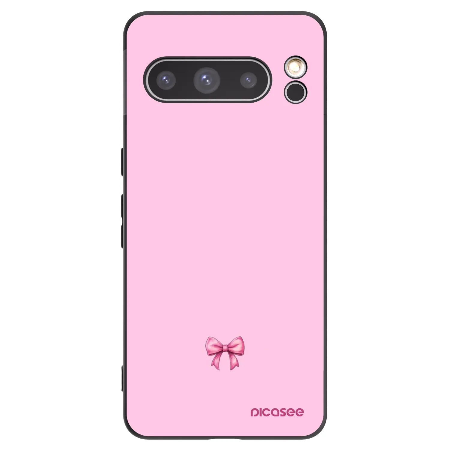 Picasee Google Pixel 8 Pro Hülle - Schwarzes Silikon - Blush bow