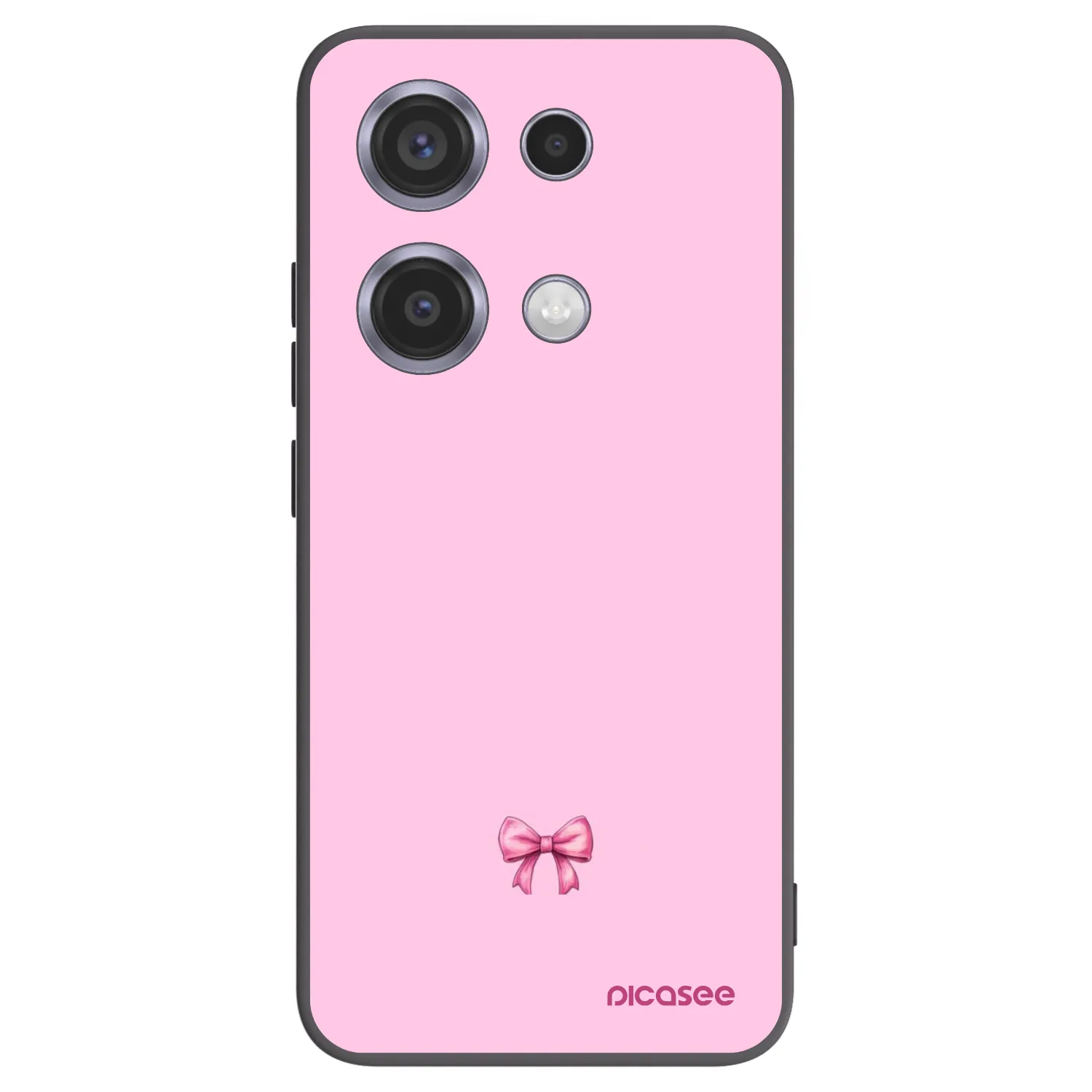 Picasee Xiaomi Redmi Note 14S Hülle - Schwarzes Silikon - Blush bow