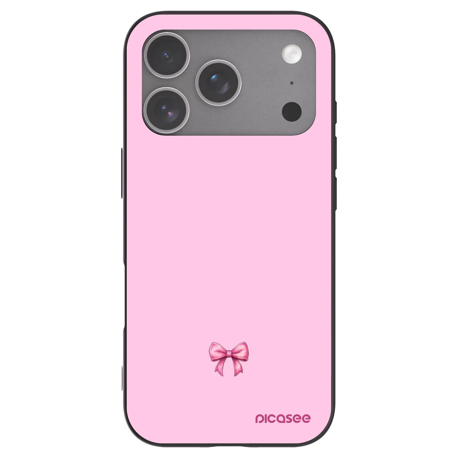 Picasee Apple iPhone 18 Pro Hülle - Schwarzes Silikon - Blush bow