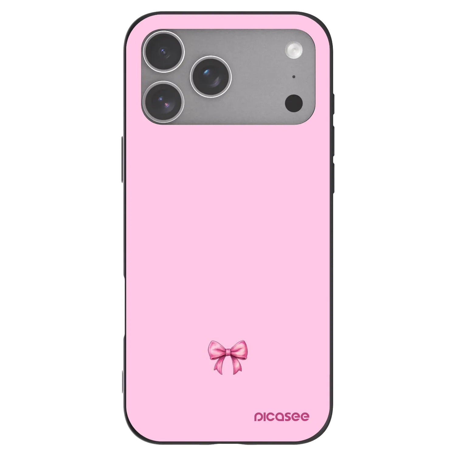 Picasee Apple iPhone 18 Pro Max Hülle - Schwarzes Silikon - Blush bow