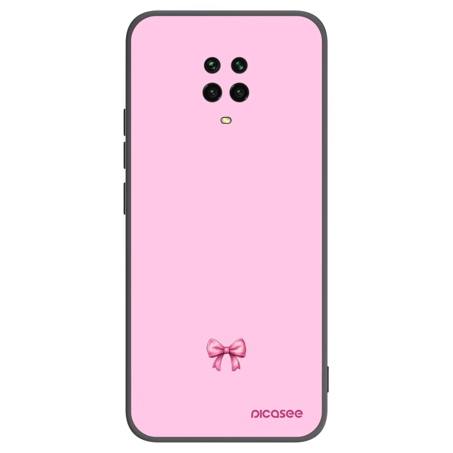 Picasee Xiaomi Redmi Note 9 Pro Hülle - Schwarzes Silikon - Blush bow