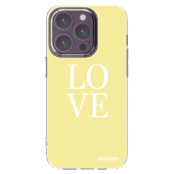 Picasee Apple iPhone 14 Pro Hülle - Transparentes Silikon - Love