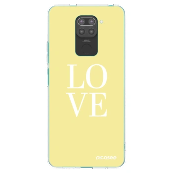 Picasee Xiaomi Redmi Note 9 Hülle - Schwarzes Silikon - Love