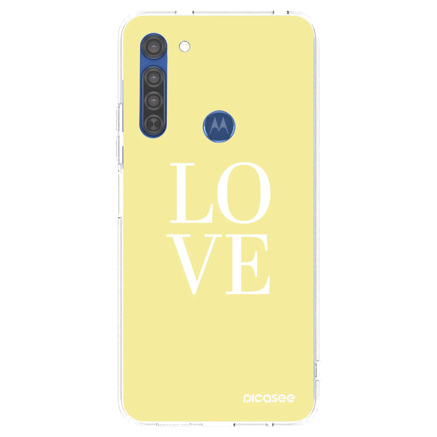 Picasee Motorola Moto G8 Hülle - Transparentes Silikon - Love