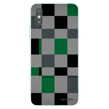 Picasee Xiaomi Redmi 9A Hülle - Transparentes Silikon - Block Grid
