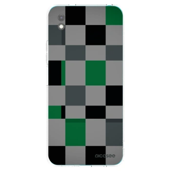 Picasee Xiaomi Redmi 9A Hülle - Schwarzes Silikon - Block Grid