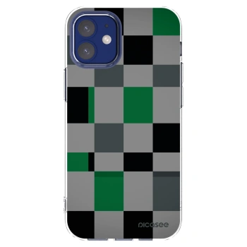 Picasee Apple iPhone 12 mini Hülle - Transparentes Silikon - Block Grid