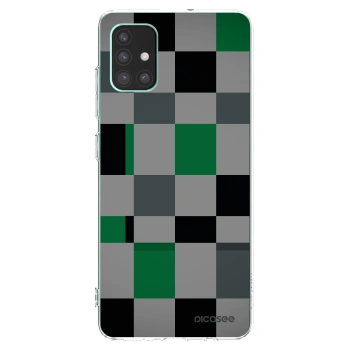 Picasee Samsung Galaxy M51 M515F Hülle - Transparentes Silikon - Block Grid