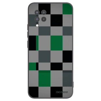 Picasee Samsung Galaxy A42 A426B Hülle - Schwarzes Silikon - Block Grid