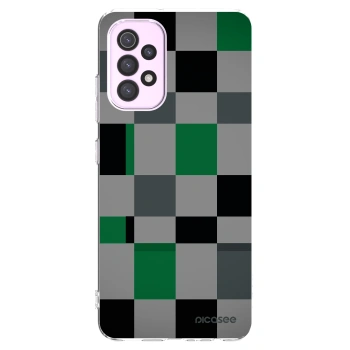 Picasee Samsung Galaxy A32 5G A326B Hülle - Transparentes Silikon - Block Grid