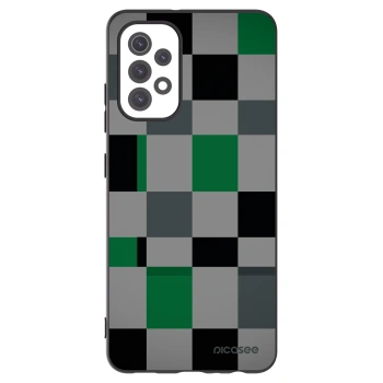 Picasee Samsung Galaxy A32 5G A326B Hülle - Schwarzes Silikon - Block Grid