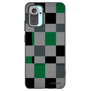Picasee Xiaomi Redmi Note 10 Pro Hülle - Schwarzes Silikon - Block Grid