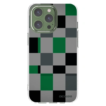 Picasee Apple iPhone 13 Pro Hülle - Transparentes Silikon - Block Grid