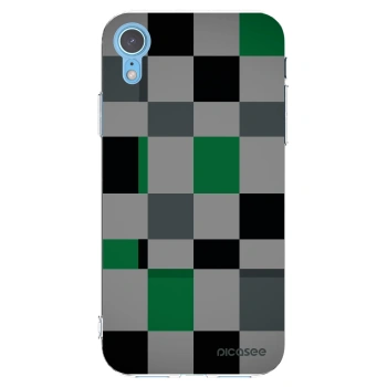 Picasee Apple iPhone XR Hülle - Transparentes Silikon - Block Grid