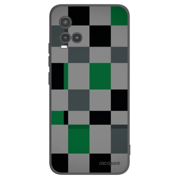 Picasee Vivo Y33s Hülle - Schwarzes Silikon - Block Grid