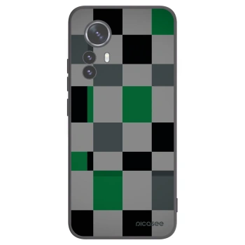 Picasee Xiaomi 12 Pro Hülle - Schwarzes Silikon - Block Grid