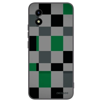 Picasee Vivo Y01 Hülle - Schwarzes Silikon - Block Grid