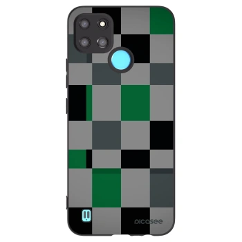 Picasee Realme C21Y Hülle - Schwarzes Silikon - Block Grid