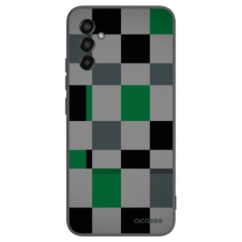 Picasee Samsung Galaxy M13 M135F Hülle - Schwarzes Silikon - Block Grid