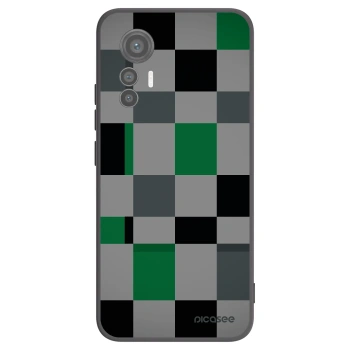 Picasee Xiaomi 12 Lite Hülle - Schwarzes Silikon - Block Grid