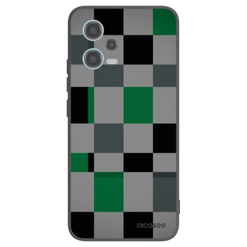 Picasee Xiaomi Redmi Note 12 5G Hülle - Schwarzes Silikon - Block Grid