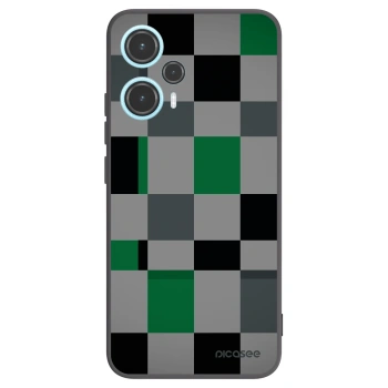 Picasee Xiaomi Poco F5 Hülle - Schwarzes Silikon - Block Grid