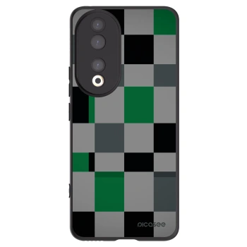 Picasee Honor 90 5G Hülle - Schwarzes Silikon - Block Grid