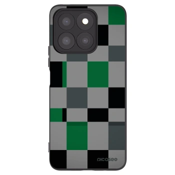 Picasee Honor X8b Hülle - Schwarzes Silikon - Block Grid