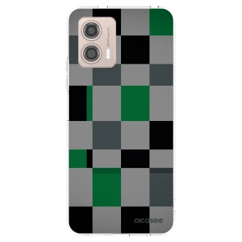 Picasee Motorola Moto G53 5G Hülle - Transparentes Silikon - Block Grid