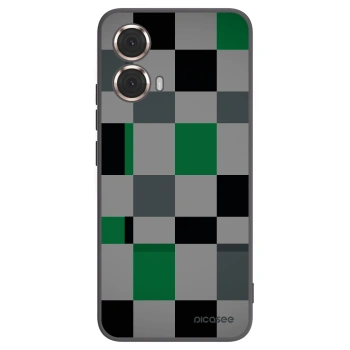 Picasee Motorola Moto G85 Hülle - Schwarzes Silikon - Block Grid